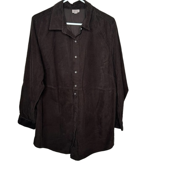 J Jill Women’s Corduroy Tunic Shirt Size 2X Brown L/S Pullover - Picture 1 of 5